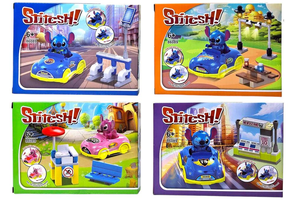Конструктор Лего Стич с машинками, набор 4в1. Lego Stitch. Ліло і Стіч