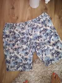 Spodnie krótkie męskie w palmy w kwiaty szorty Bermudy męskie