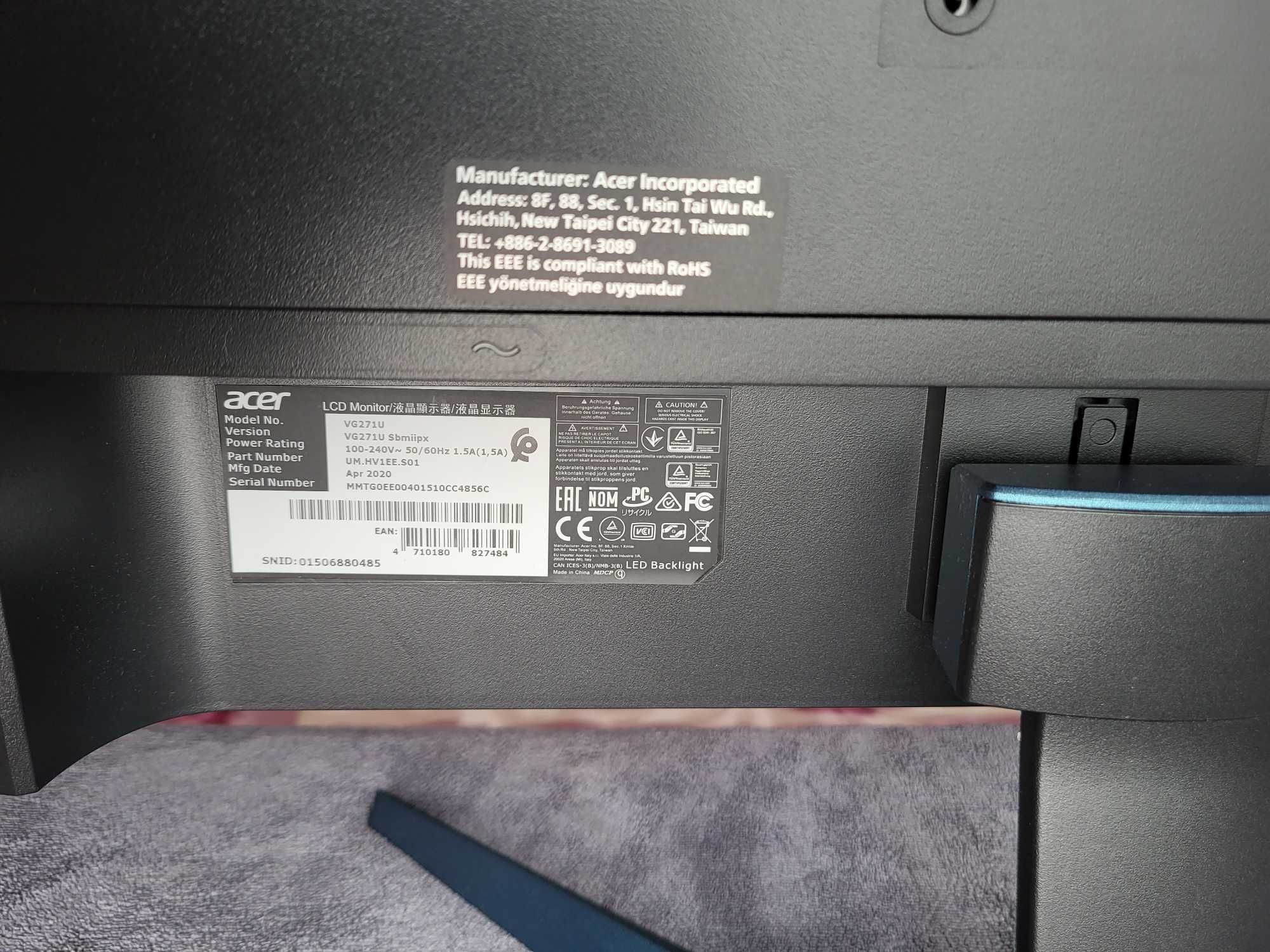 Монітор ігровий Acer Nitro VG271U S (UM.HV1EE.S01) (27"  2К  170 Гц)