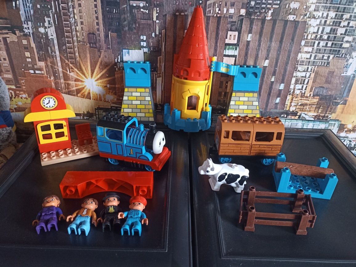 Томас на батайках Лего дупло конструктор+12 шт рельсы