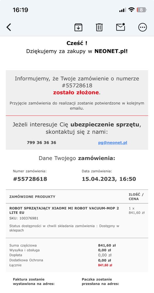 Odkurzacz-Mop Mi Robot Vacuum-Mop 2 Lite. Robot sprzątający.