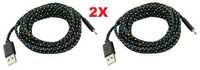 2 X Kabel micro USB oplot ładowanie transfer 3m * Pad PS4 Xbox One