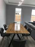 Stół loft z blatem dębowym 3/90/300cm, nogi stalowe pająk