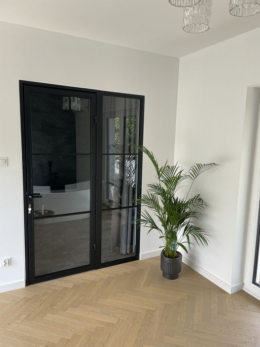 Drzwi loft loftowe szklane nowoczesns metal industrial