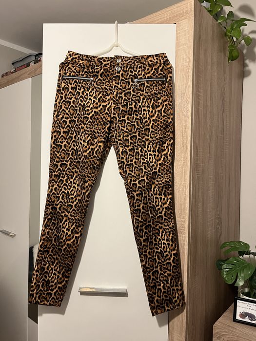 Zara spodnie damskie w panterę panterka wysoki stan