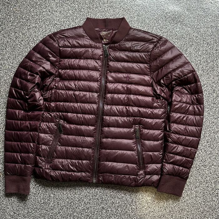Оригинальный микропуховик Ralph Lauren Burgundy бомбер бордовый M