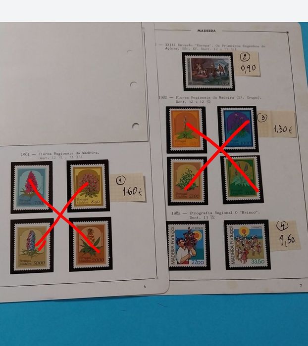 Selos da Madeira-Novos c/Goma.1981 a 1997 -Ref.12/03