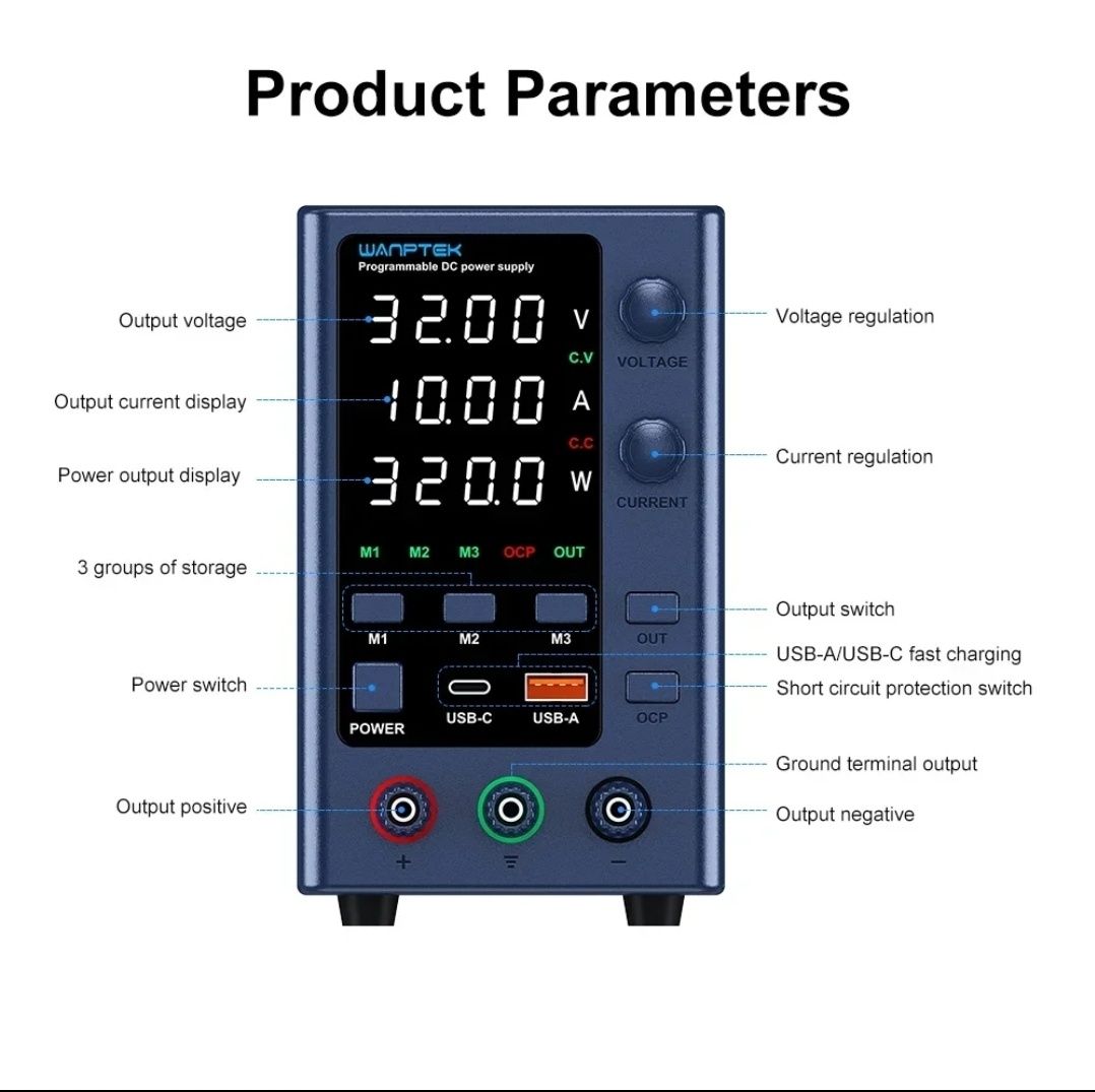 Wanptek Лабораторный блок питания 32 V 10 A. Wanptek EPS-3210