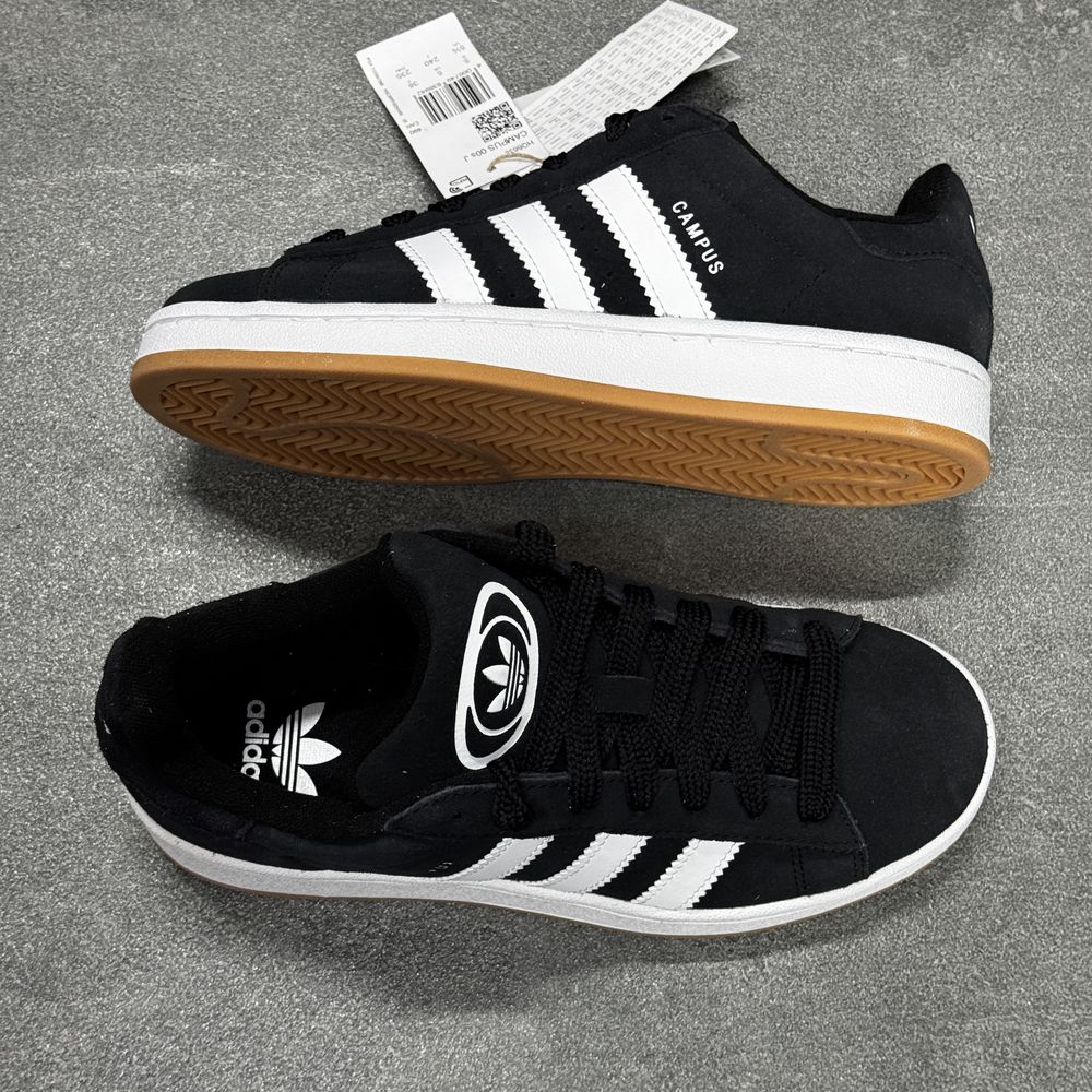 Чорні шкіряні кросівки Adidas Campus HQ6638 ОРИГІНАЛ 100% 38 р