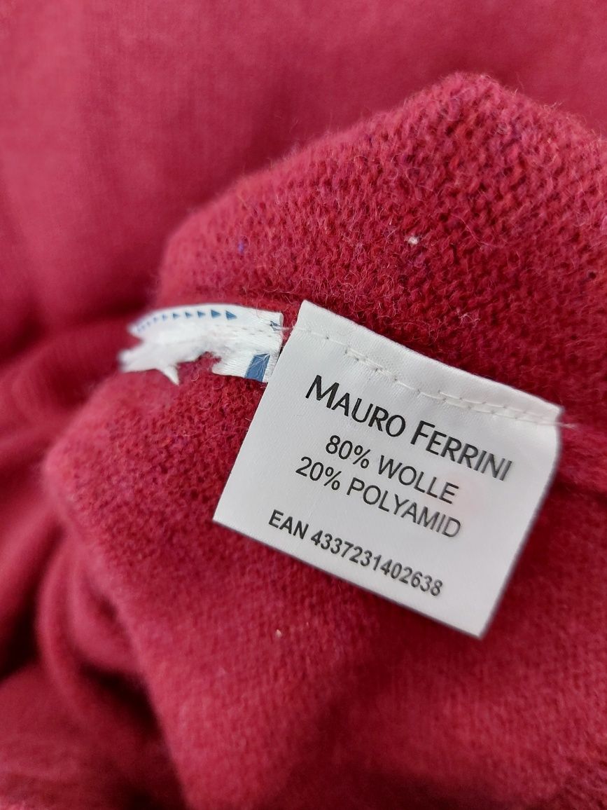 Sweter męski w serek r L wełna poliamid Mauro Ferrini premium