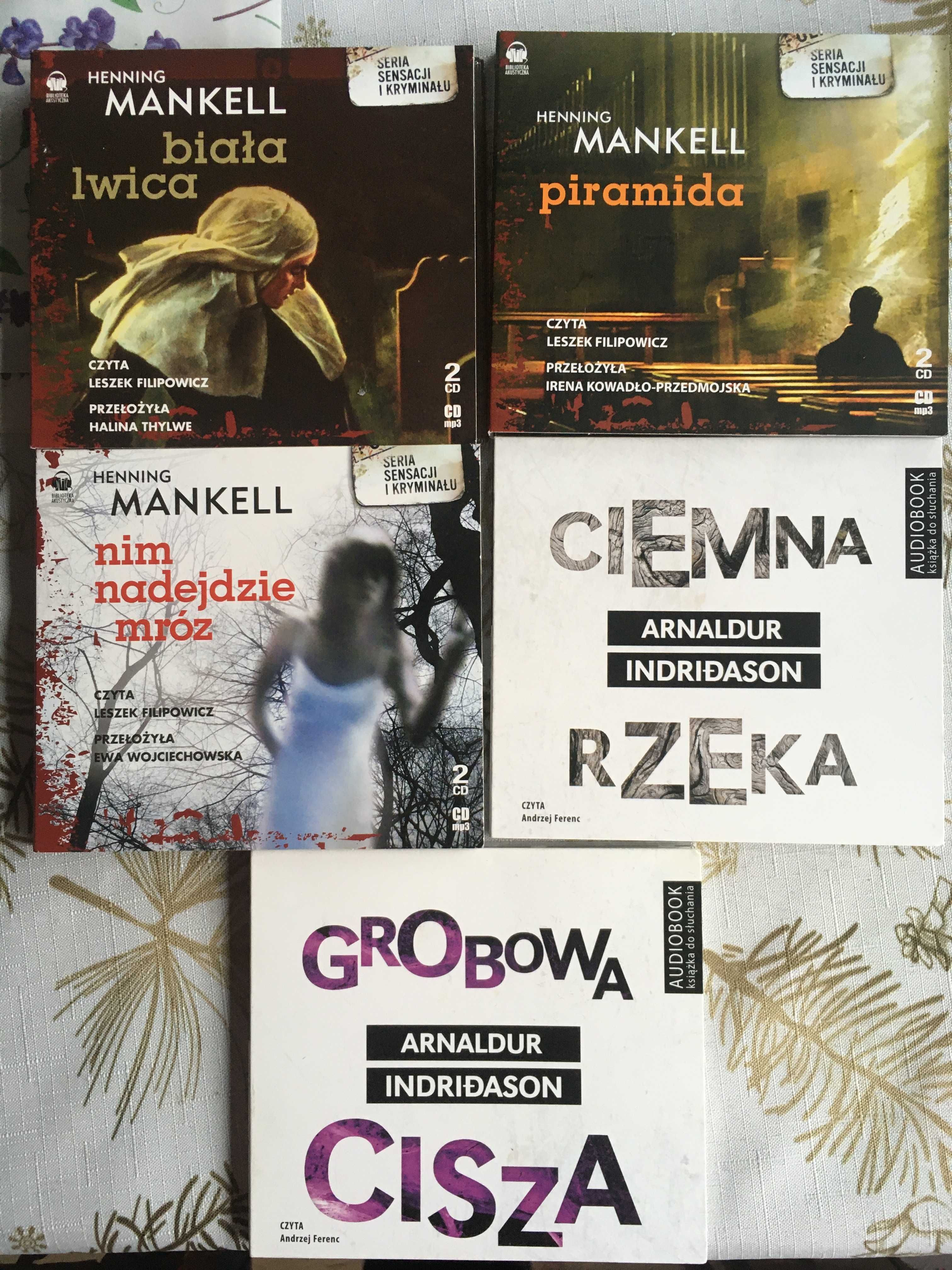 klasyka kryminału - audiobooki Mankell, Indridason - zestaw