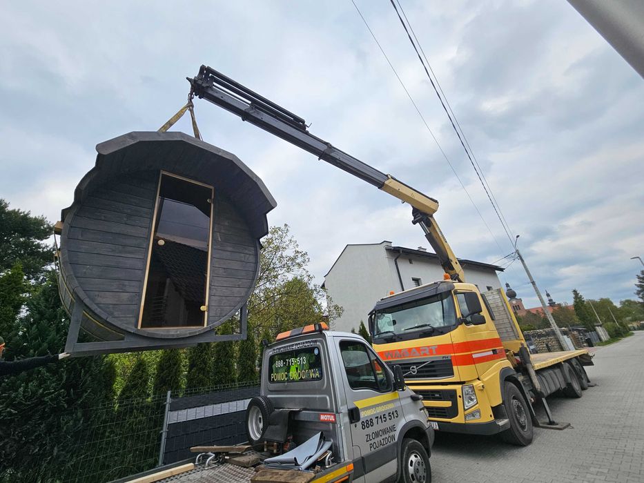 Usługi transportowe HDS transport maszyn kontener laweta dźwig TANIO