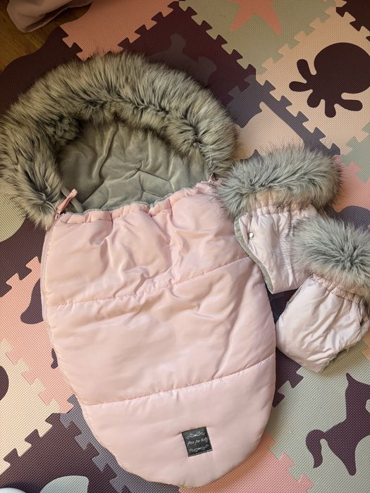 Śpiworek do wózka + mufki