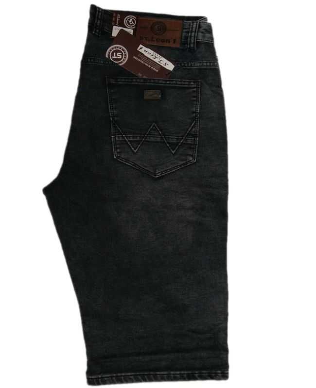 Duże MĘSKIE KRÓTKIE SPODENKI ze streczem 8XL W47 pas 128-132cm CZARNE
