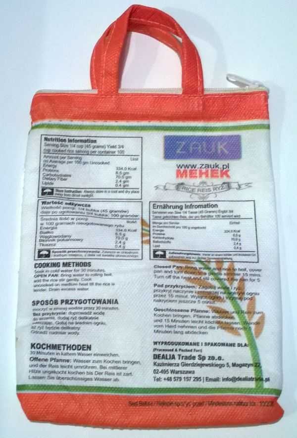 Woreczek worek jutowy pomarańczowy torebka zamekbłyskawiczny 1,5L BOHO