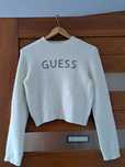 Guess sweter biały dziewczęcy z kryształkami