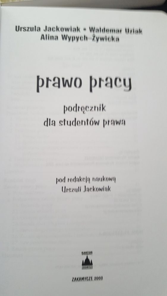 Prawo pracy- Jackowiak, Buziak, Wypych-Żywicka
