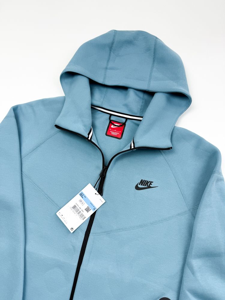 Оригінал! Чоловіче Зіп Худі Nike Tech Fleece блакитне (S/M/L) / Нове!