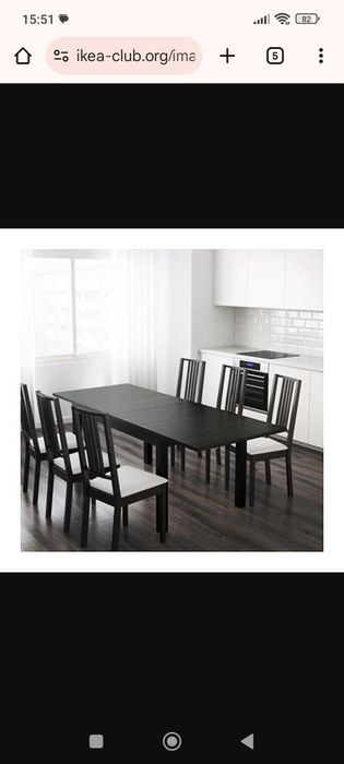 Cadeiras IKEA com mesa de jantar extensível