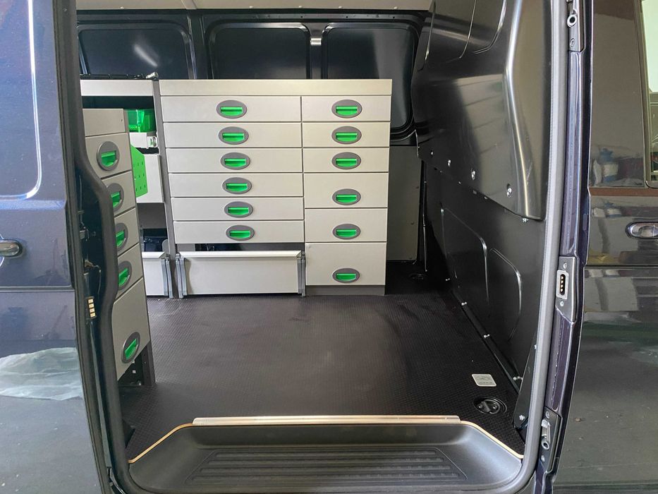 Zabudowa serwisowa warsztatowa regały bus szafki DOSTĘPNY OD RĘKI