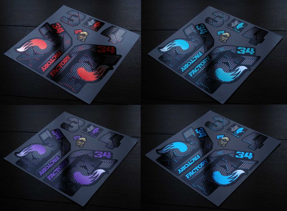 Наклейки для вилок Fox 34 металлизированные