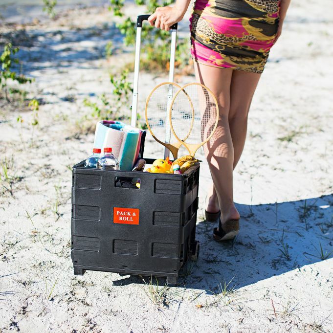 Wózek zakupowy, składana skrzynka mobliba 
W ten sposób moż