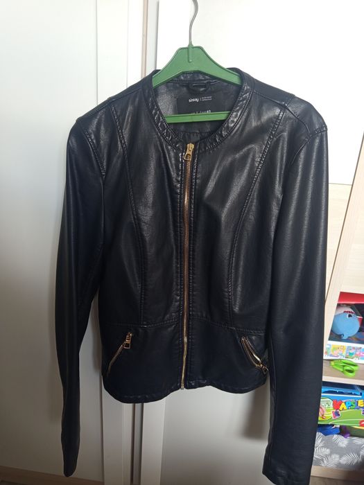 Kurtka ramoneska katana damska skórzana czarna jesienna