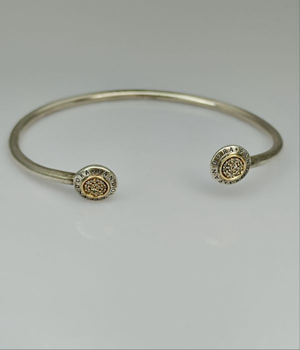 Браслет пандора Pandora Signature серебро и золото