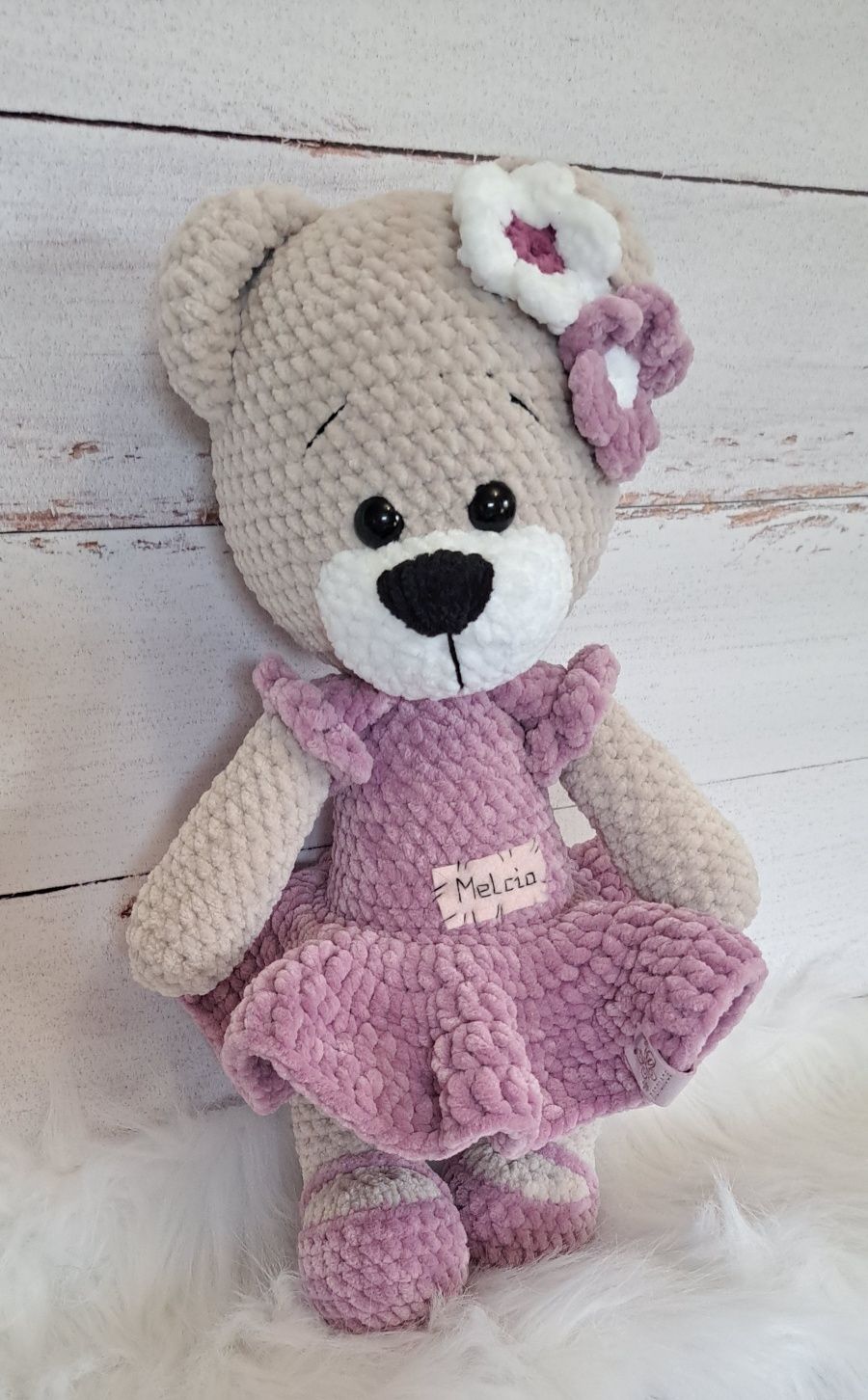 Miś dla dziewczynki handmade rękodzieło