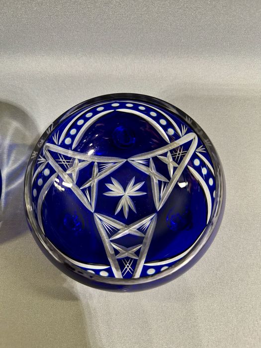 Przedwojenna kobaltowa cukiernica huta jozefina