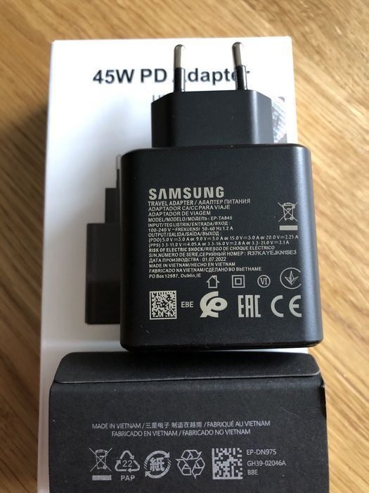Швидкий зарядний пристрій Samsung Super Fast EP-TA845, 45Вт