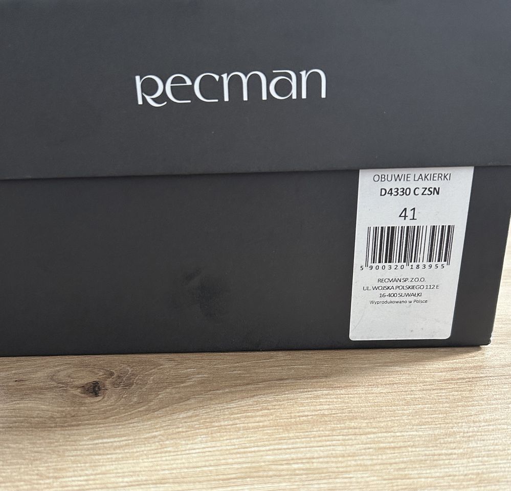Nowe Buty Męskie Lakierki Recman 41