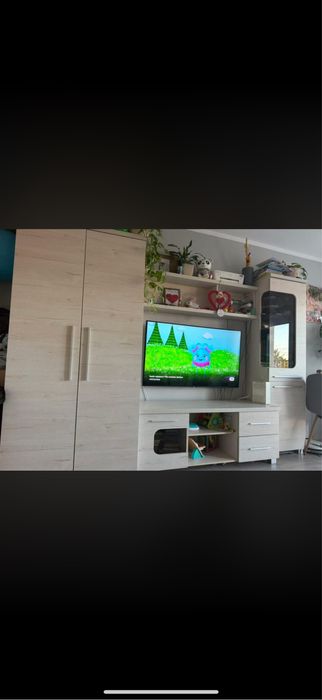 Zestaw mebli bodzio dab soma perlowy szafa szafka rtv witryna polka