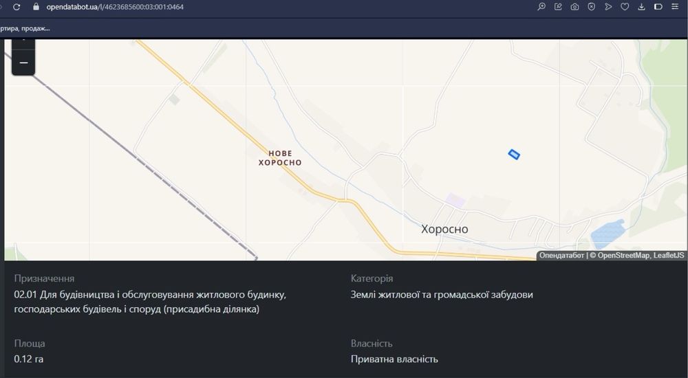 Краща ЦІНА! Продаж ділянки с. Хоросно 12 сотих БЕЗ КОМІСІЇ І ПОДАТКІВ