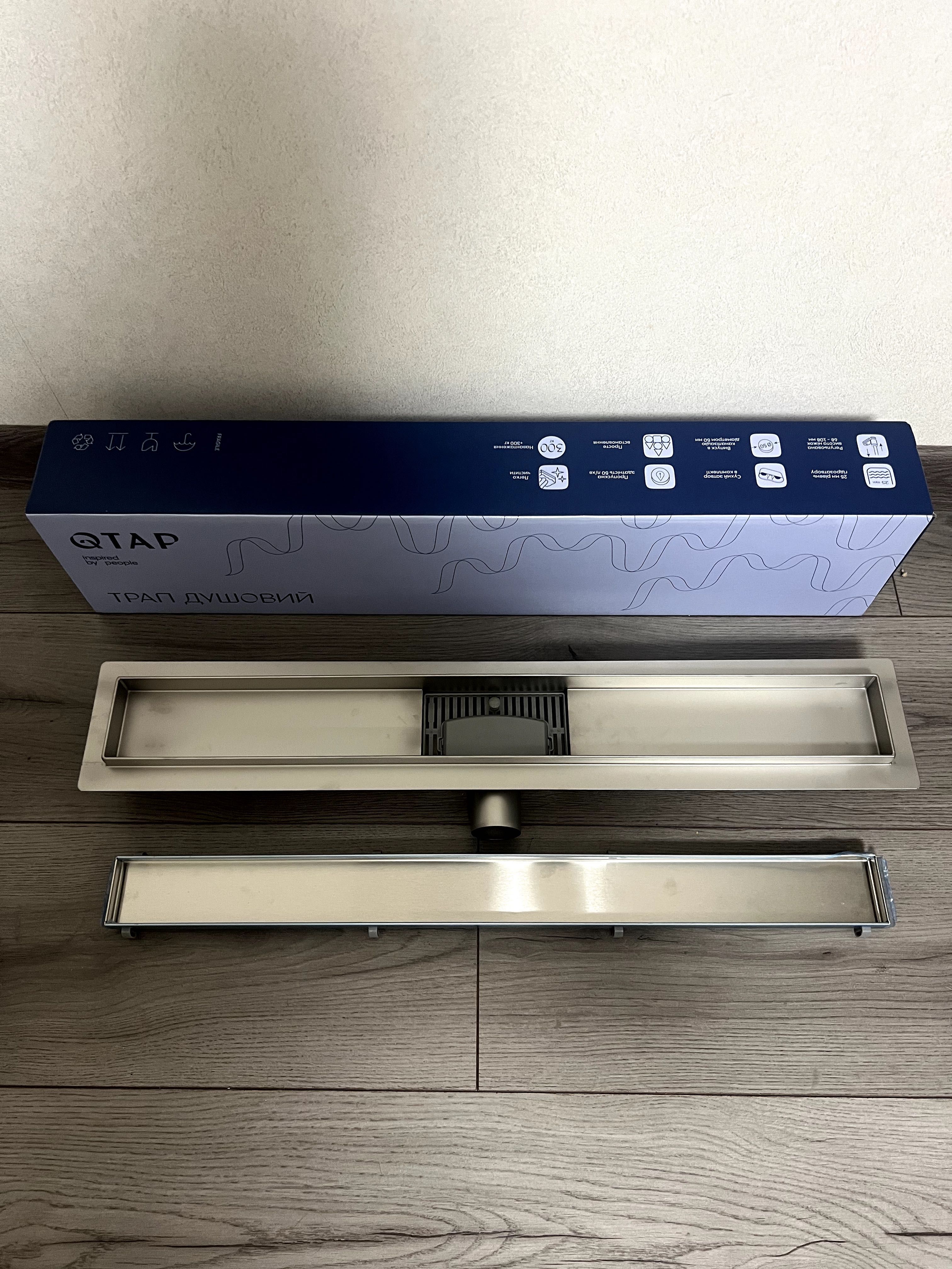 ‼️Чешский трап Qtap Taurus Tile SUS304 с сухим затвором под плитку‼️