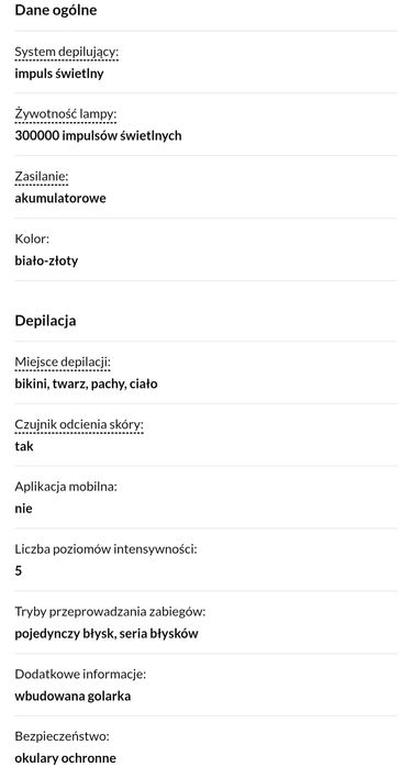 Depilator laserowy IPL Beautifly B-Glammi PRO series