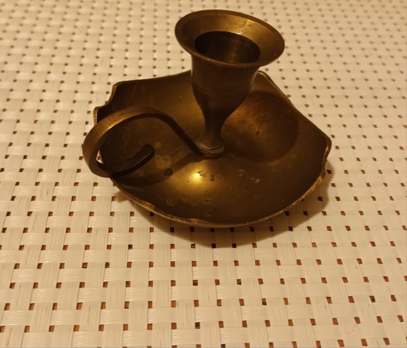 Świecznik mosiądz na cienką świeczkę