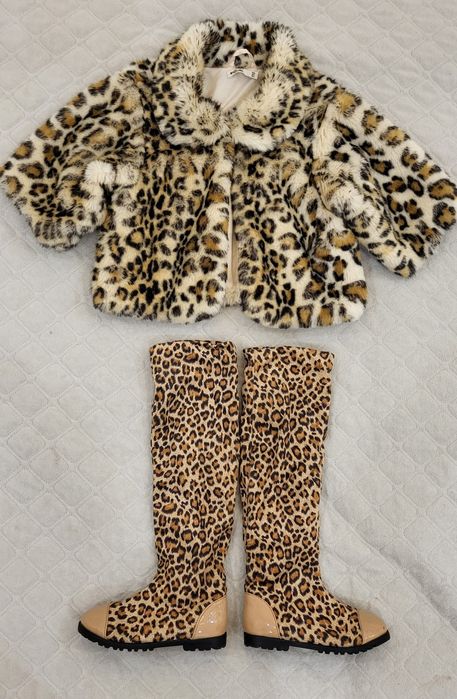 Леопардова шубка Wojcik +   ботфорти