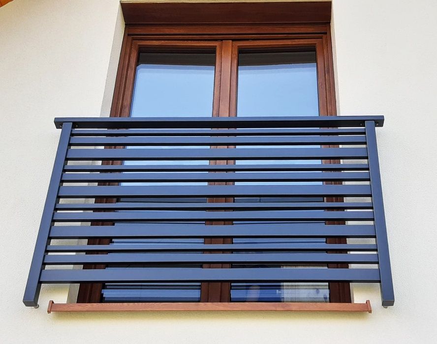 Balkon francuski portfenetr balustrada aluminiowa Standard montaż wysy