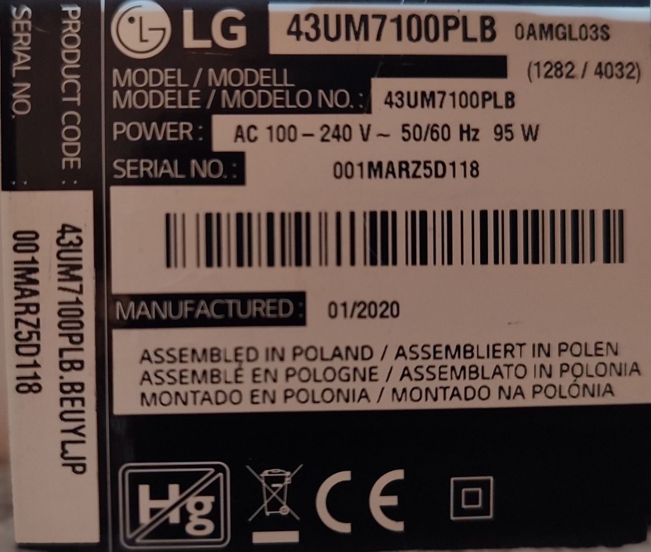 Placas para TV LG 43UM7100PLB