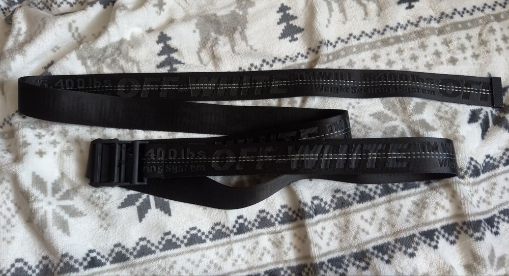 Pasek off white black