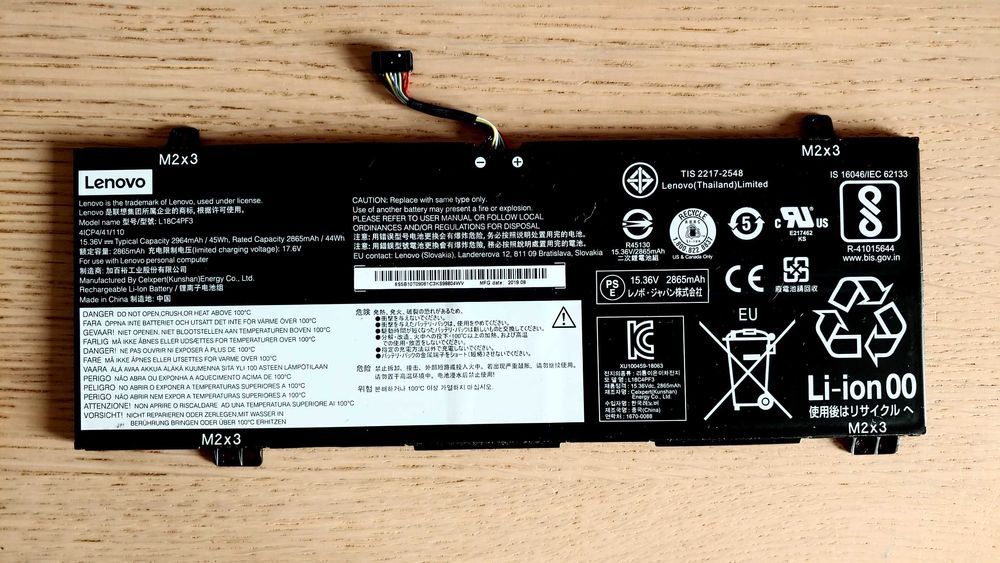 Bateria akumulator Lenovo L18C4PF3 oryg. z demontażu, 19% pojemności