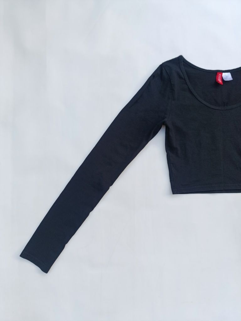 Czarna bluzka H&M XS damska crop top