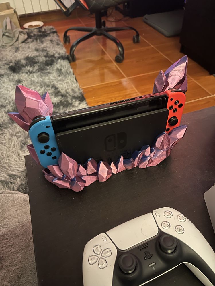 Nintendo Switch Dock Cover Cristal Azul e Vermelho