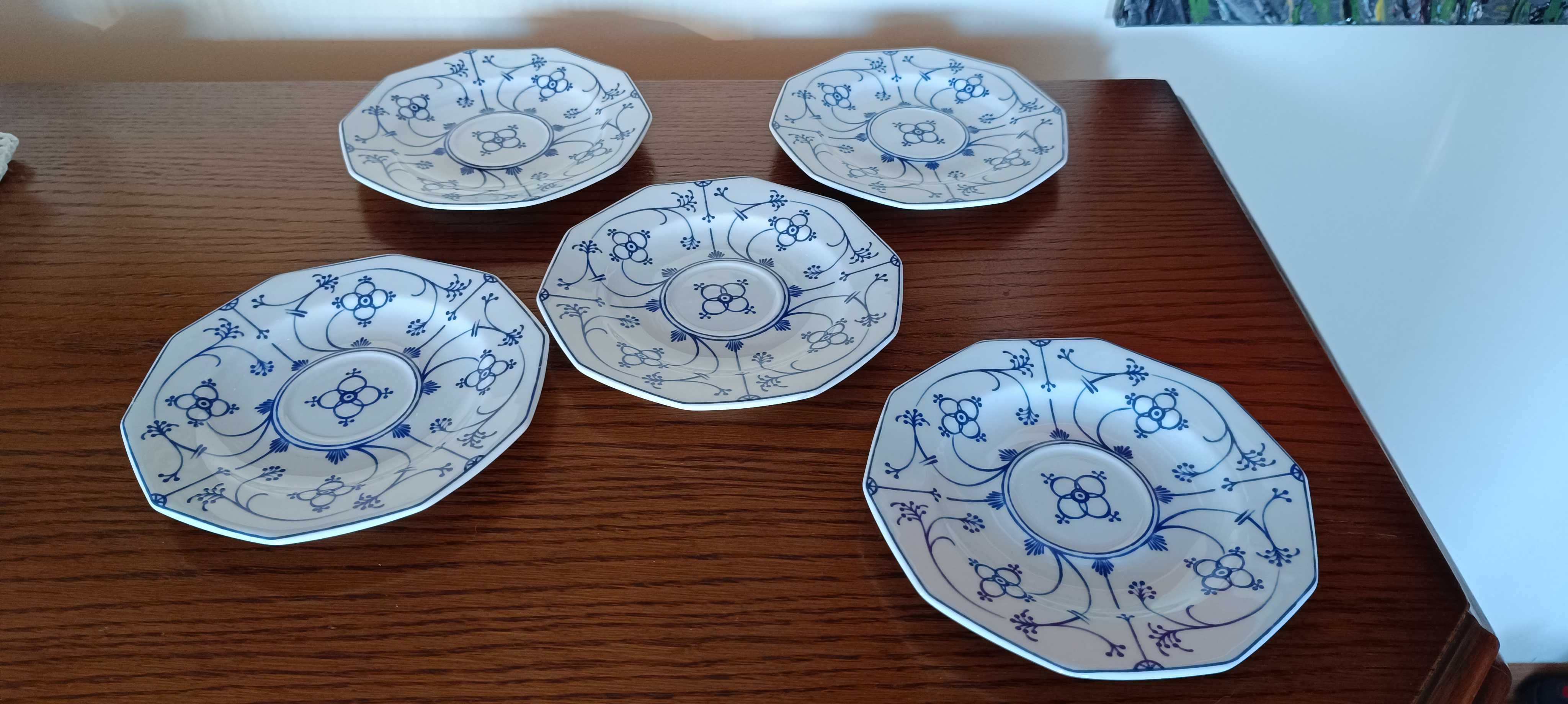 Unikatowe talerzyki wzór słomkowy porcelana