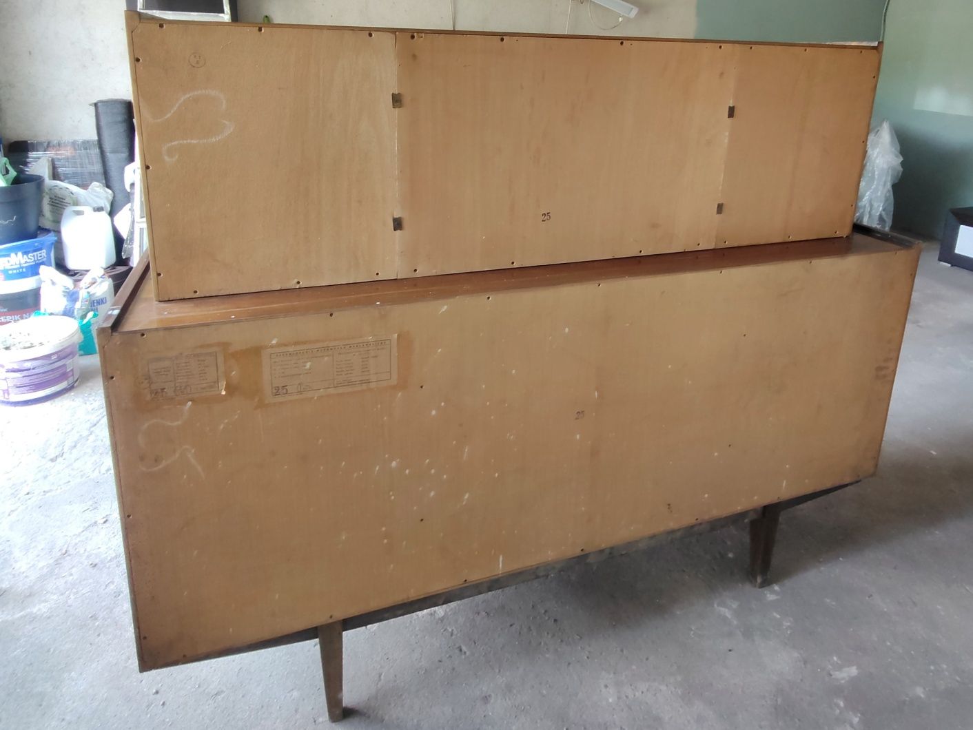 Kredens z nadstawką – Trzcianeckie Fabryki Mebli, lata 60., vintage
