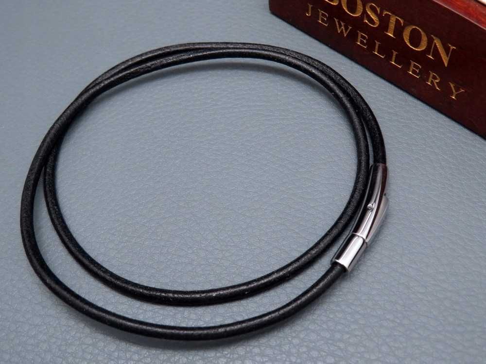 Gruby Rzemień RZEMYK na Szyję + KRZYŻYK Oryginalny BOSTON JEWELLERY