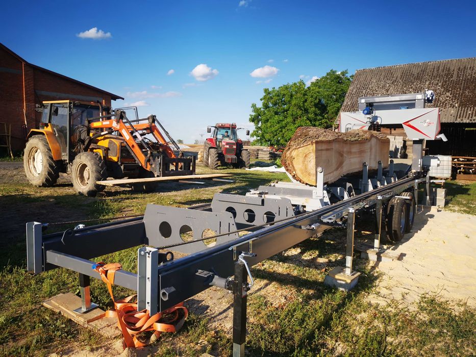 Przecieranie drewna, drzewa, tartak mobilny, tartak objazdowy