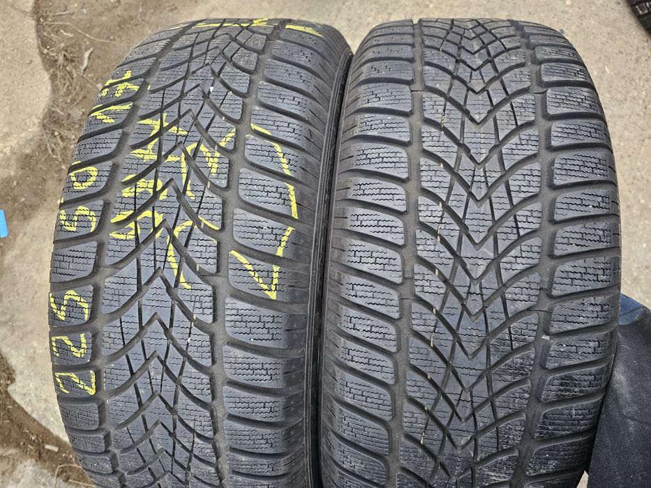 Opony Zimowe 2szt-R17 225/50-7mm-Dunlop-23rok