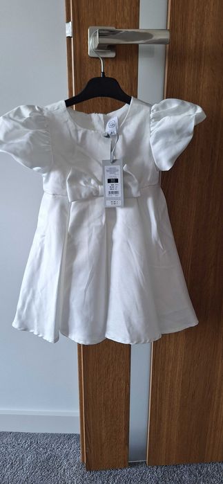 Sukienka niemowlęca biała chrzest wesele rozm 80